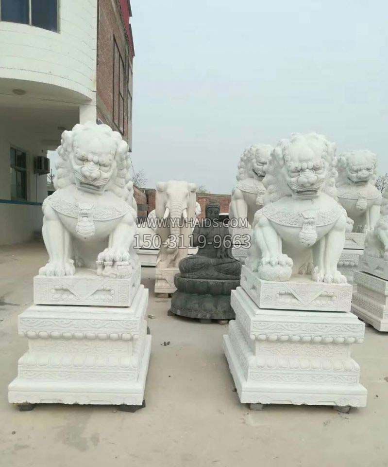 汉白玉门口狮子雕塑
