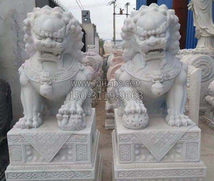 汉白玉狮子招财动物石雕雕塑