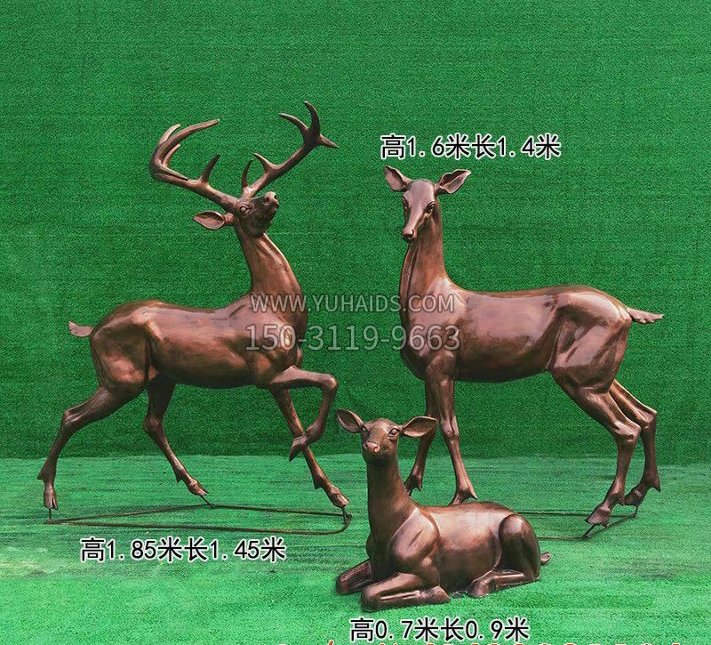红铜鹿雕塑