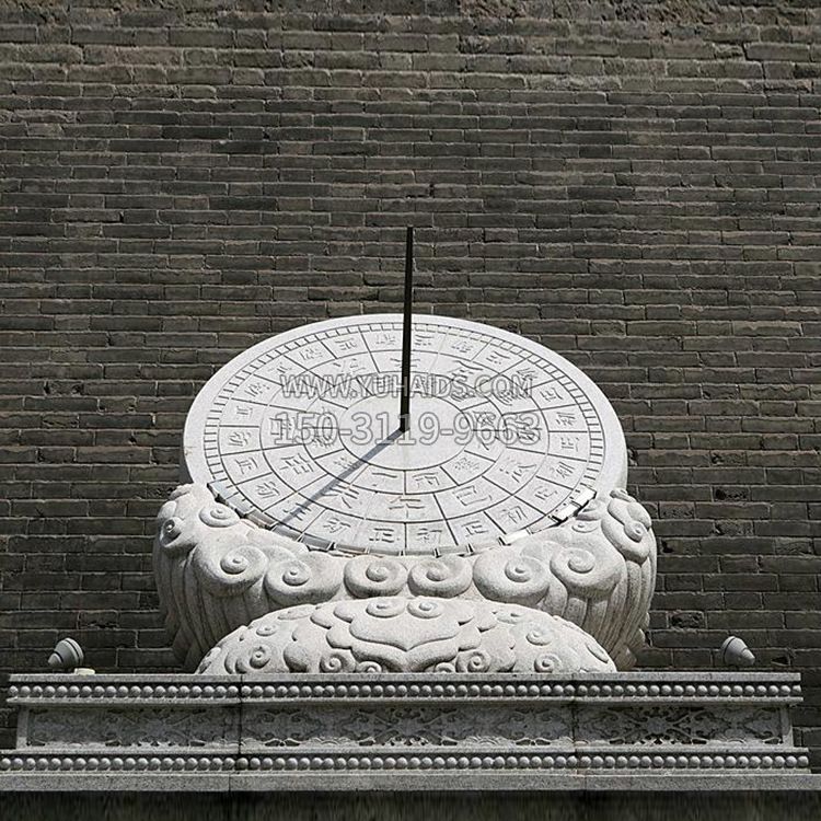 花岗岩古代计时器日晷仪雕塑