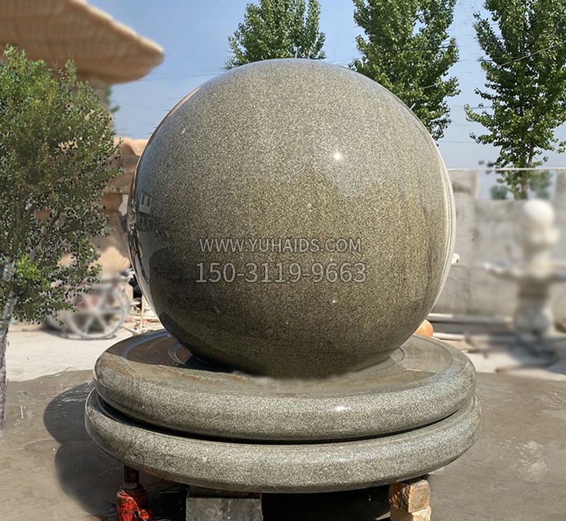 黄锈石风水球雕塑