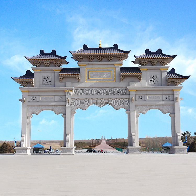 景区景点大门石牌坊雕塑