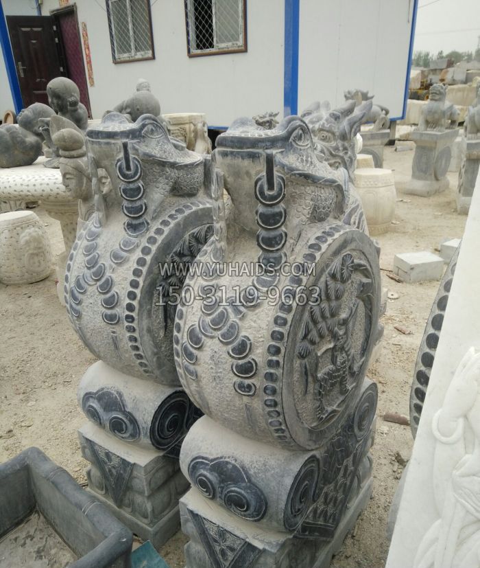 金蟾抱鼓石仿古石门墩雕塑