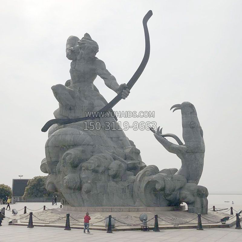 景区广场大型后日石雕-中国神话传说人物景观雕塑