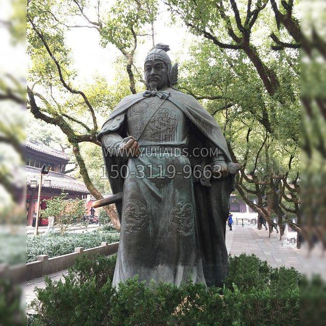 抗金名将中国古代人物岳飞铜雕像雕塑