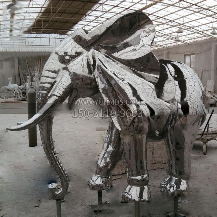 镜面大象不锈钢雕塑