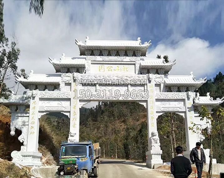 景区石雕牌坊雕塑