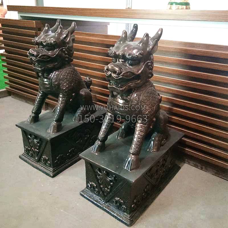 看门铜雕麒麟雕塑