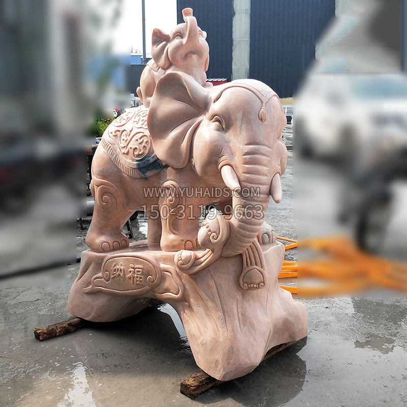 居家石雕大象雕塑