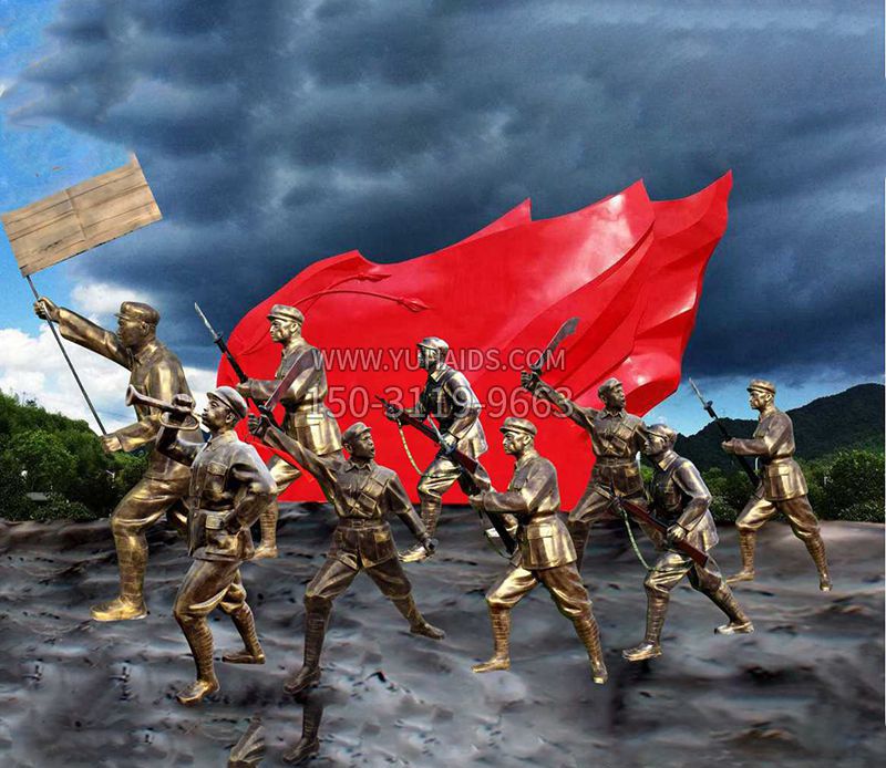 抗日红军革命人物雕塑