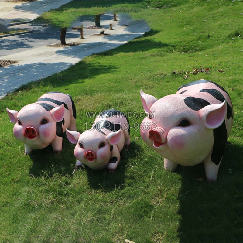 卡通仿真超胖可爱猪雕塑-农家院仿真动物摆件