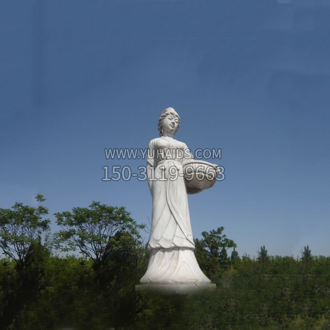 景区园林古代美女秦罗敷采桑雕塑