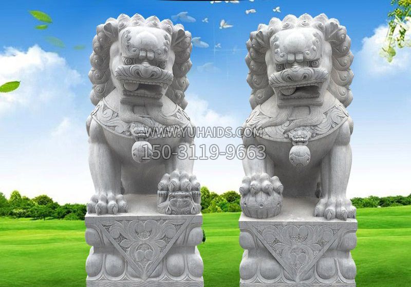 看门狮子石雕雕塑