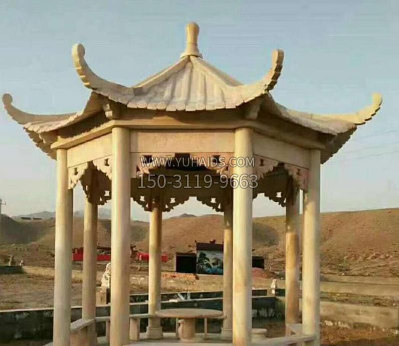 景区休闲凉亭石雕雕塑