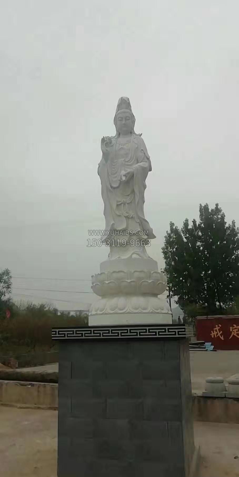 净瓶观音石雕寺庙佛像摆件 雕塑