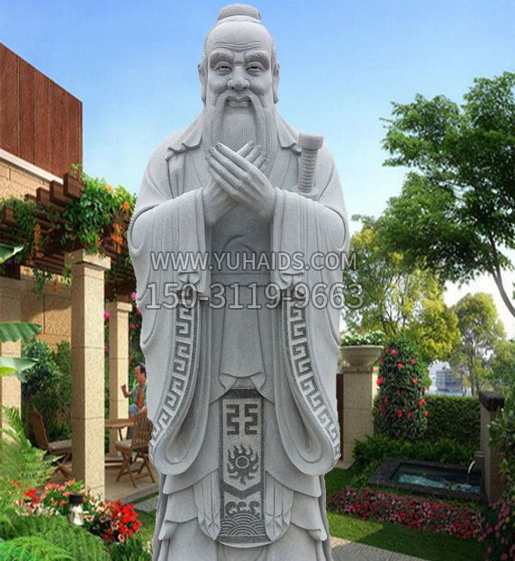 孔子平板铜雕刻雕塑