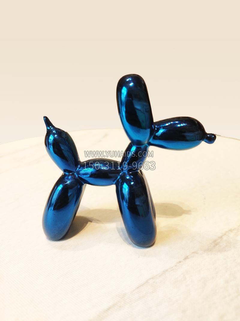 蓝色气球狗雕塑摆件，尺寸可大可小按需定制
