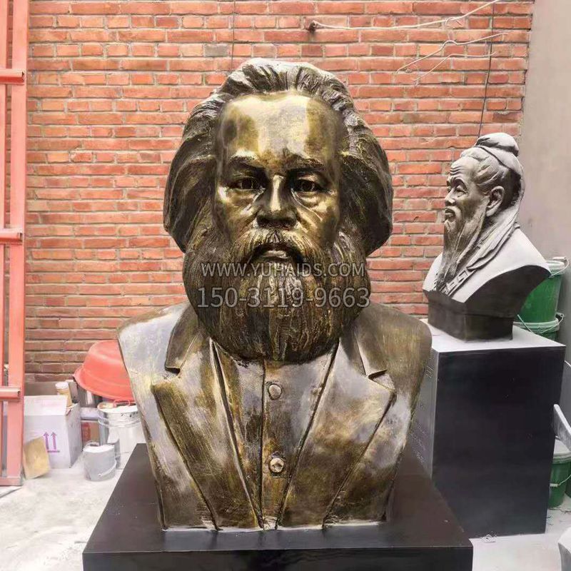 马克思玻璃钢头像校园名人雕塑
