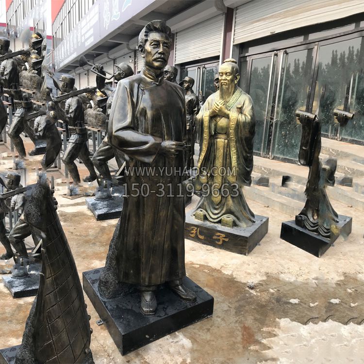 鲁迅立像校园名人仿铜雕像雕塑