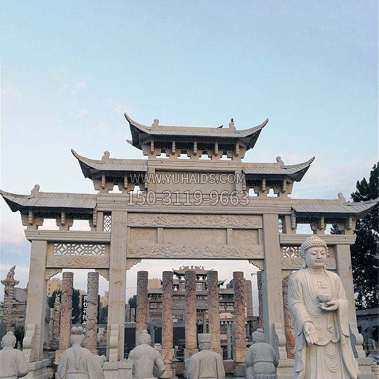 六门石雕牌坊雕塑