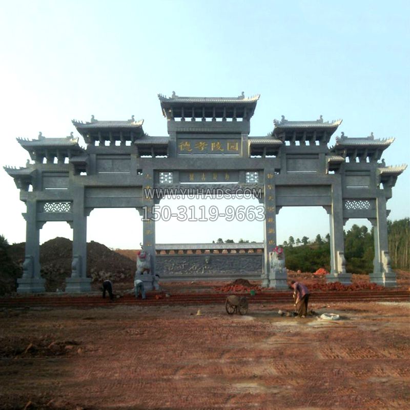 陵园五门石牌坊雕塑