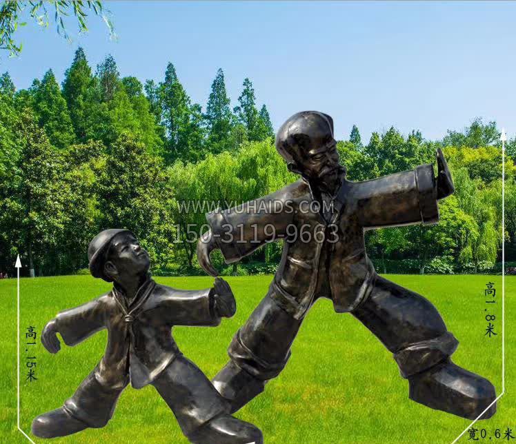 练功夫人物铜雕雕塑
