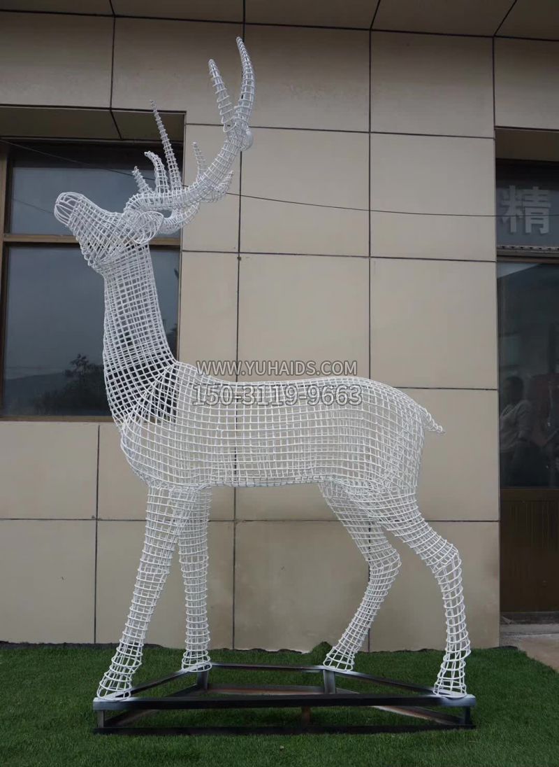 镂空鹿不锈钢摆件雕塑