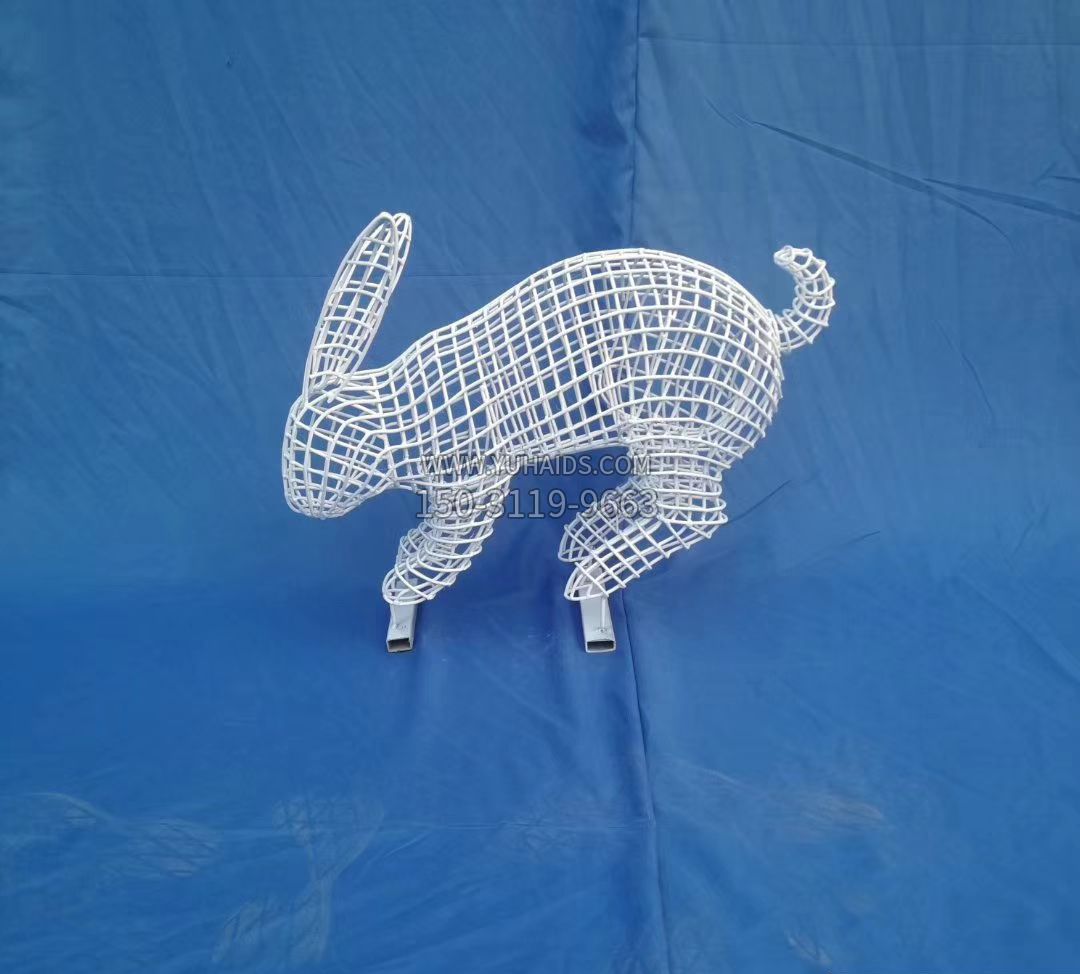 镂空兔子公园动物雕塑