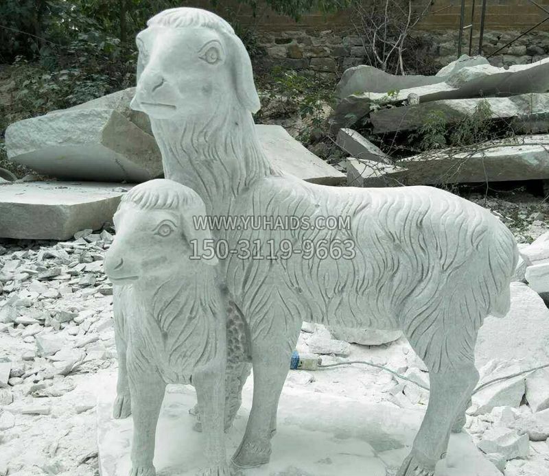 羚羊石雕公园动物摆件雕塑