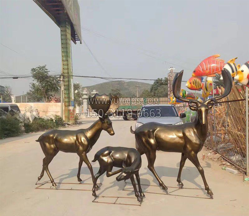 鹿公园动物铜雕雕塑