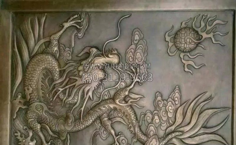 龙吞火球公园景观铜浮雕雕塑