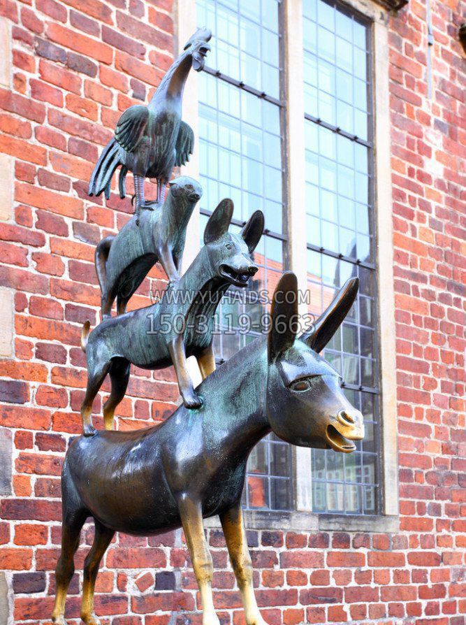 毛驴狗猫鸡动物街边景观铜雕雕塑