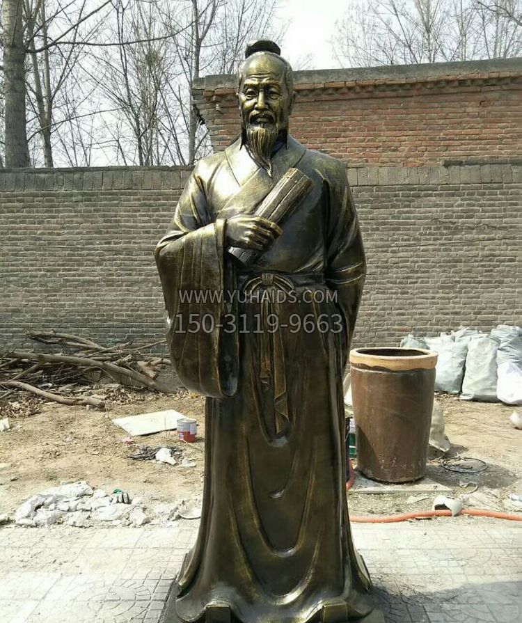 拿竹简的张仲景铜雕雕塑