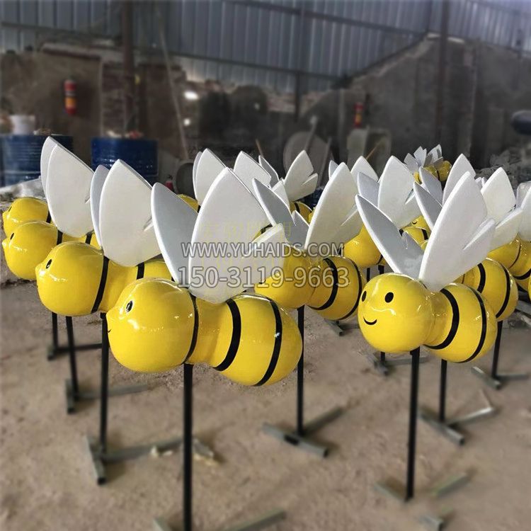 蜜蜂玻璃钢公园雕塑插件