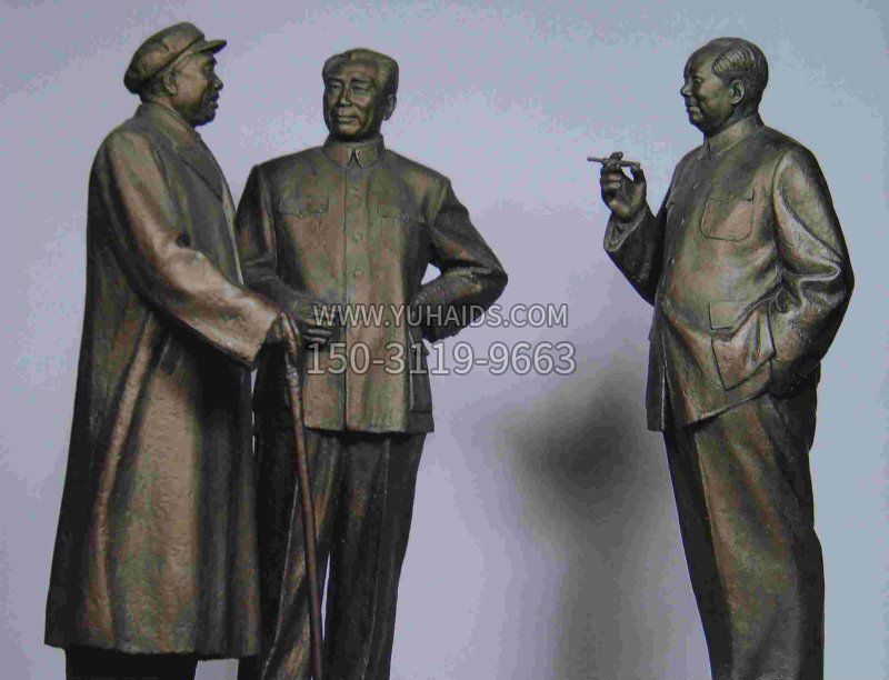 毛主席周恩来朱德伟人铜雕 雕塑