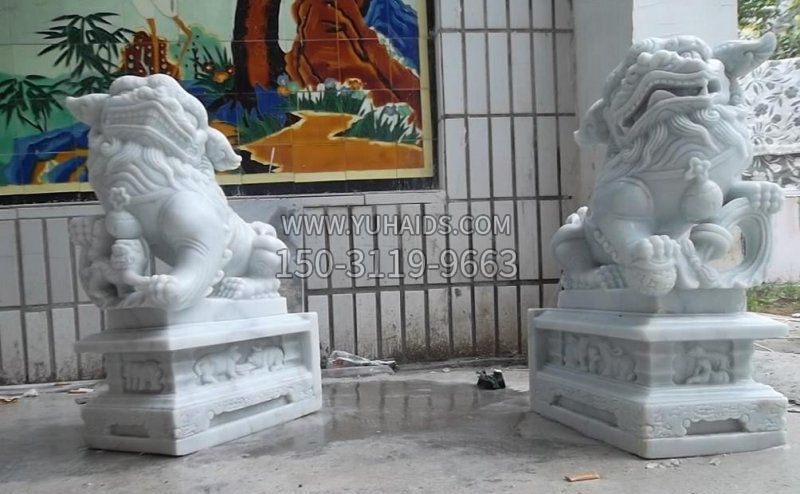 南狮汉白玉狮子石雕雕塑