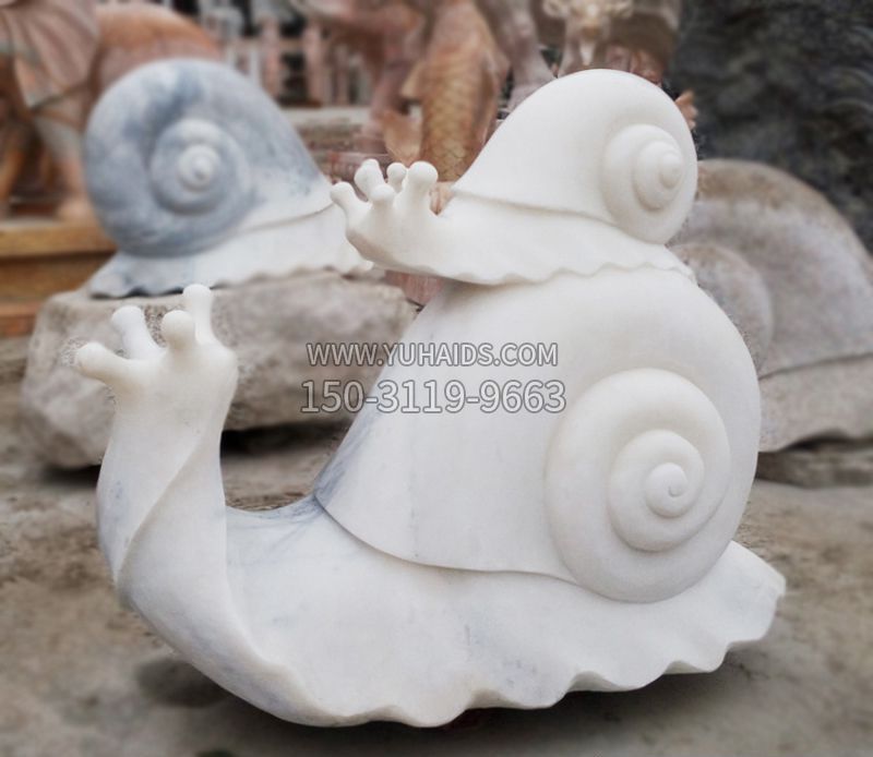 母子蜗牛石雕雕塑