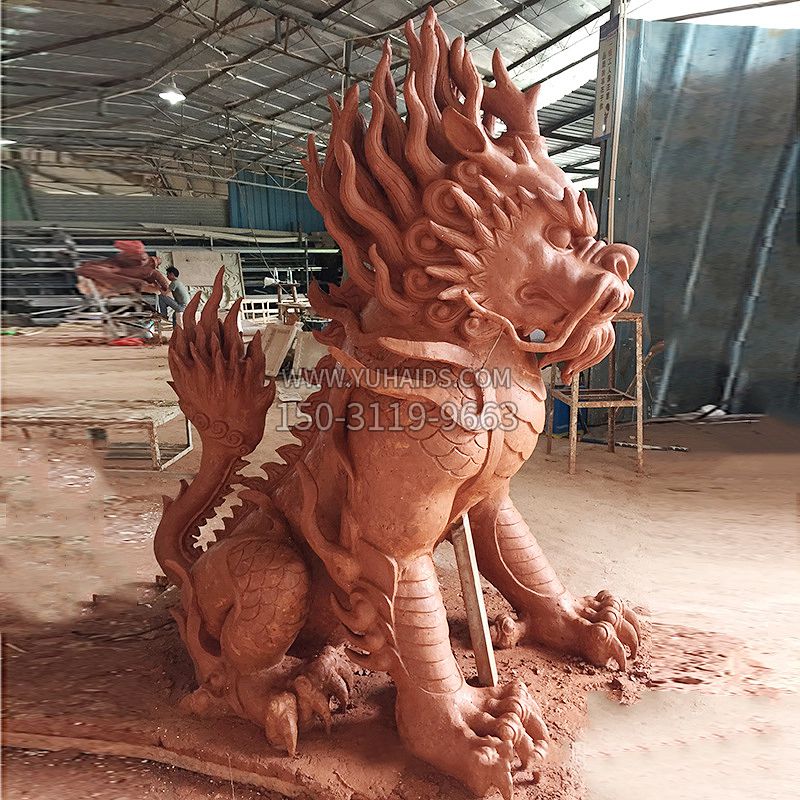 麒麟雕塑泥稿