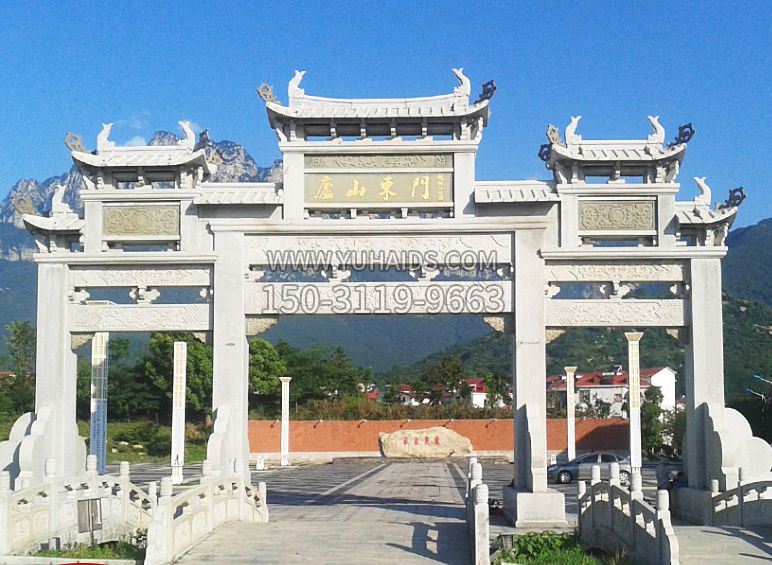 牌坊石雕大象雕塑