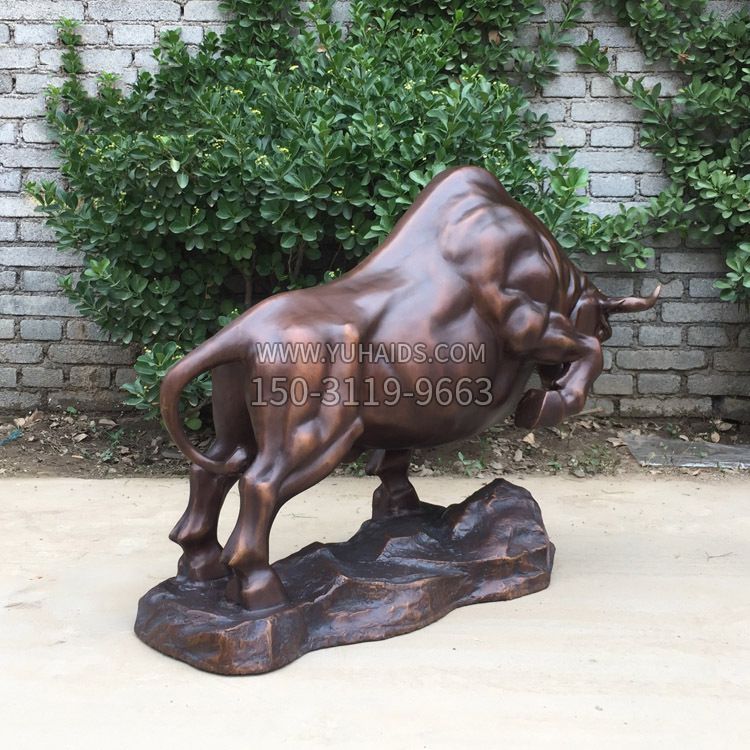 企业文化动物雕塑摆件开荒牛铜雕
