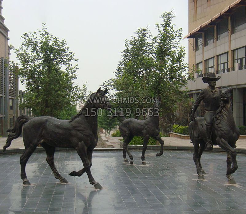 骑马人物广场景观公园动物铜雕雕塑
