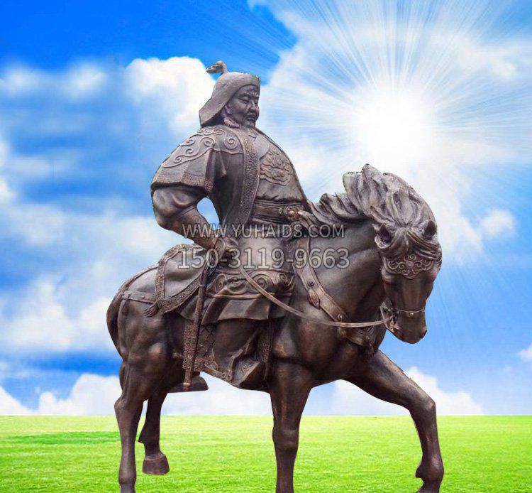 骑马成吉思汗铜雕雕塑