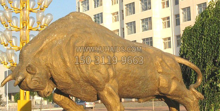 漆金开荒牛铜雕雕塑