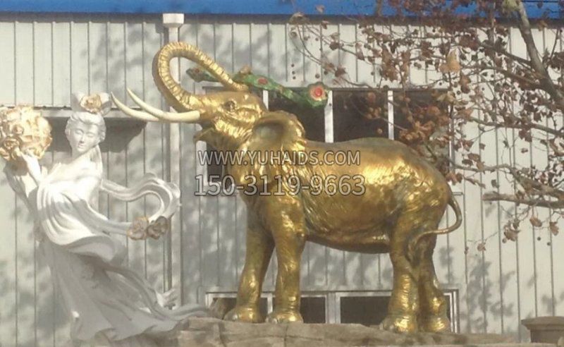 企业大象铸铜动物铜雕雕塑