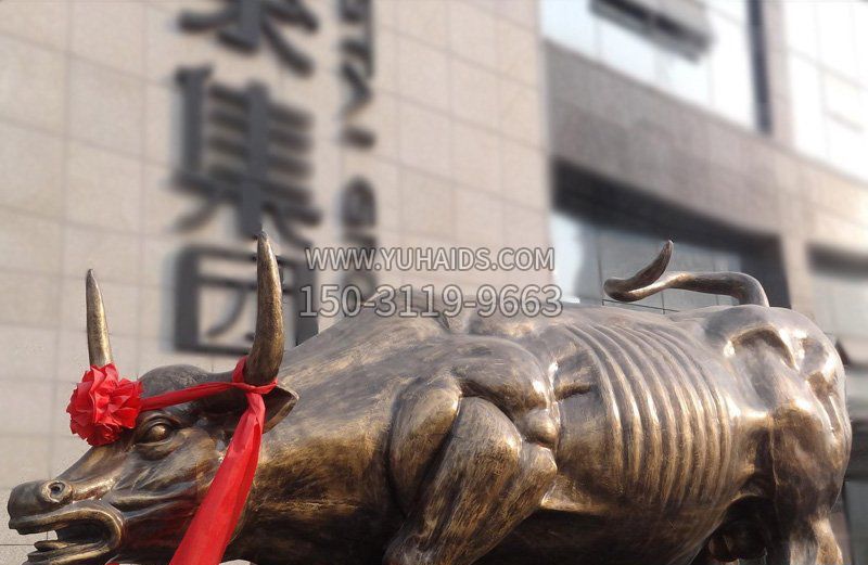 企业门口华尔街牛铜雕雕塑