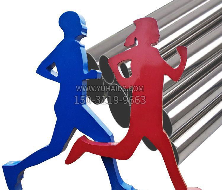 跑步剪影不锈钢雕塑