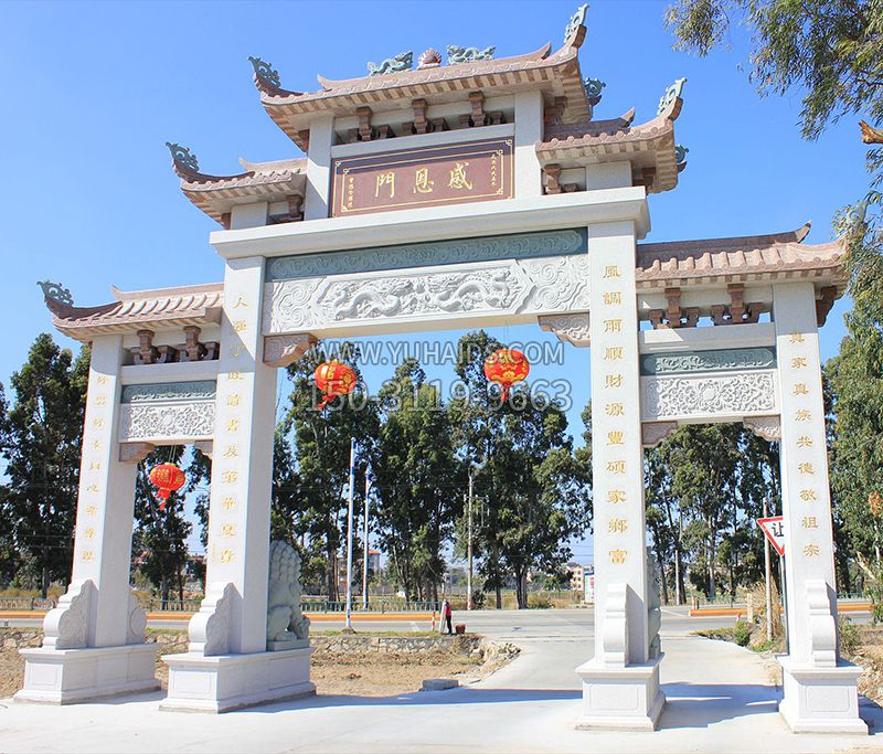 青石石雕牌坊雕塑