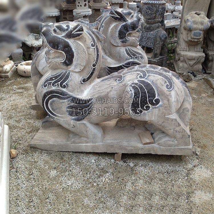 青石仿古辟邪貔貅石雕雕塑