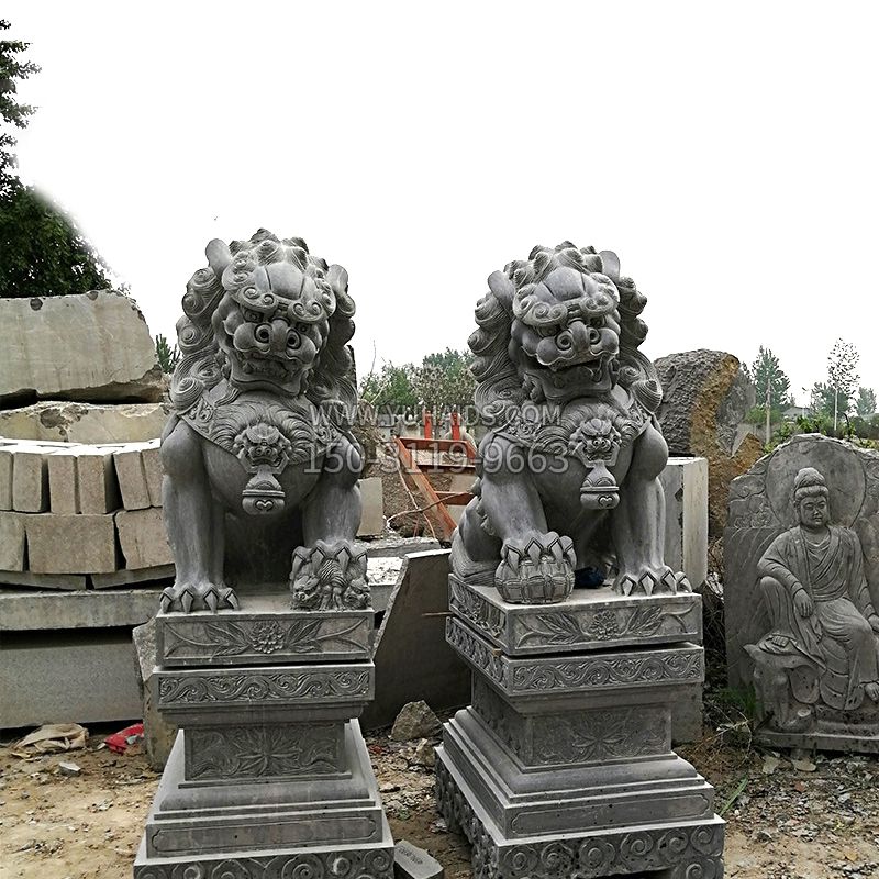 青石天安门石狮子雕塑