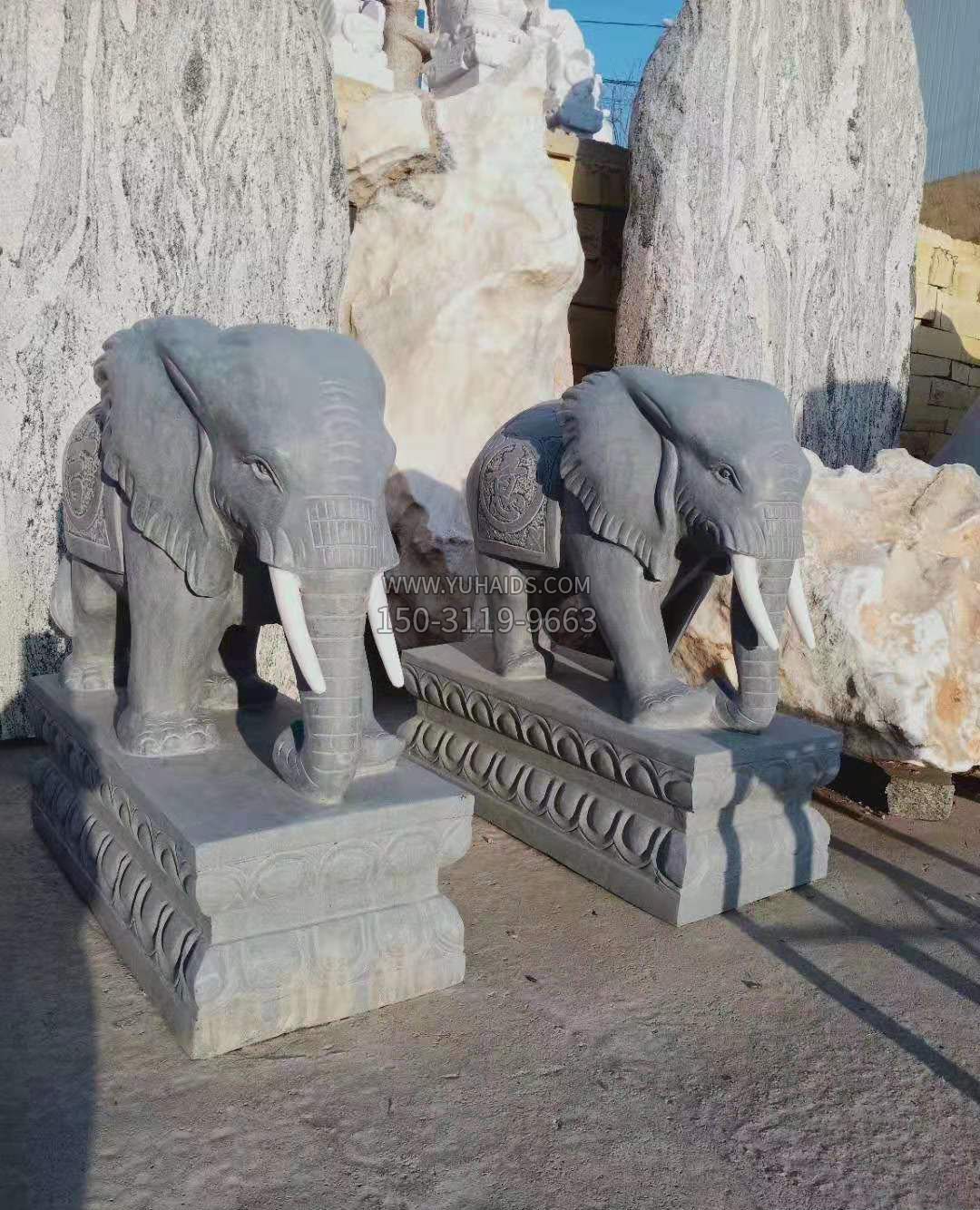 青石仿古大象雕塑